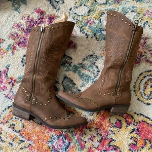 Studded Western Cowgirl Boots